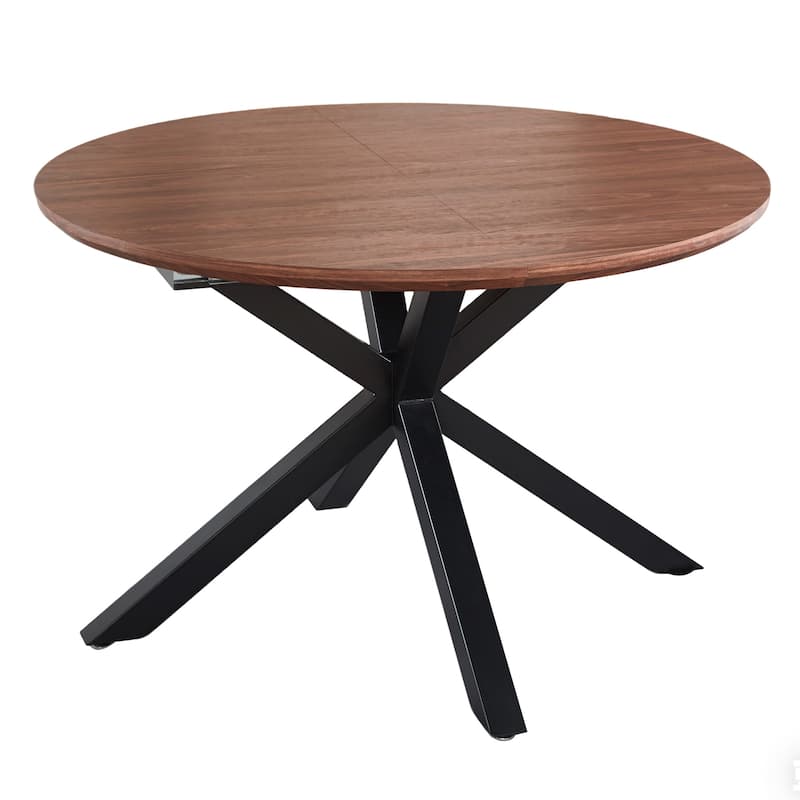 GDFStudio - Mapleton Modern Contemporary Space Saving 47.24" Extendable Dining Table with Telescoping Top & Metal Frame