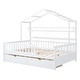 preview thumbnail 8 of 16, Wooden Full Size House Bed with 2 Drawers,Kids Bed with Storage Shelf