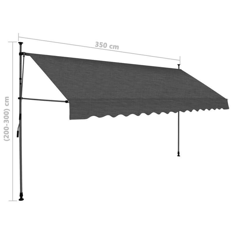vidaXL Retractable Awning with Hand Crank and LED Sunshade Shelter for Outdoor