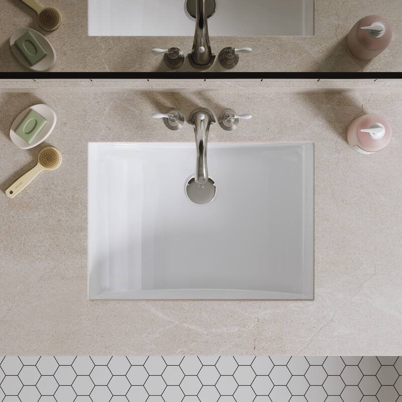 ClarityPure 21.62 in. x 15.75 in. Undermount Bathroom Sink in White Ceramic with Overflow Drain