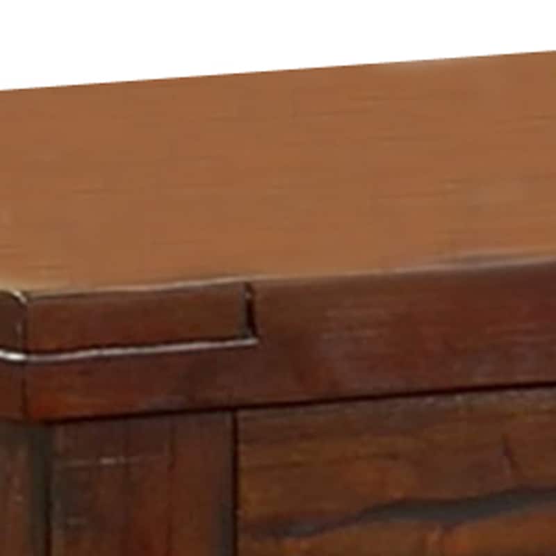 Square Shaped End Table with Open Bottom Shelf, Dark Cherry