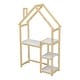 preview thumbnail 8 of 32, House-shaped Wooden writing Desk,Kids study Table,Bookshelf & Toy Storage