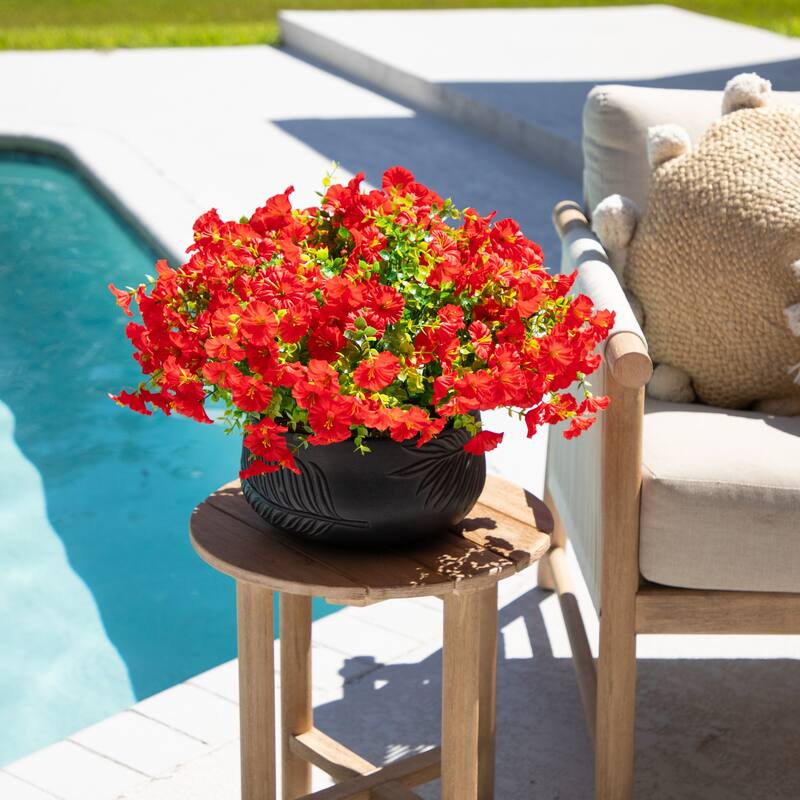 14-in UV Resistant Artificial Morning Glory Bush - Set of 12