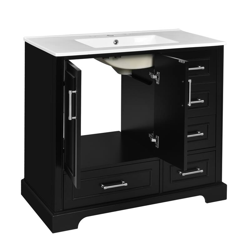 36" Traditional Bathroom Vanity with Ceramics Sink