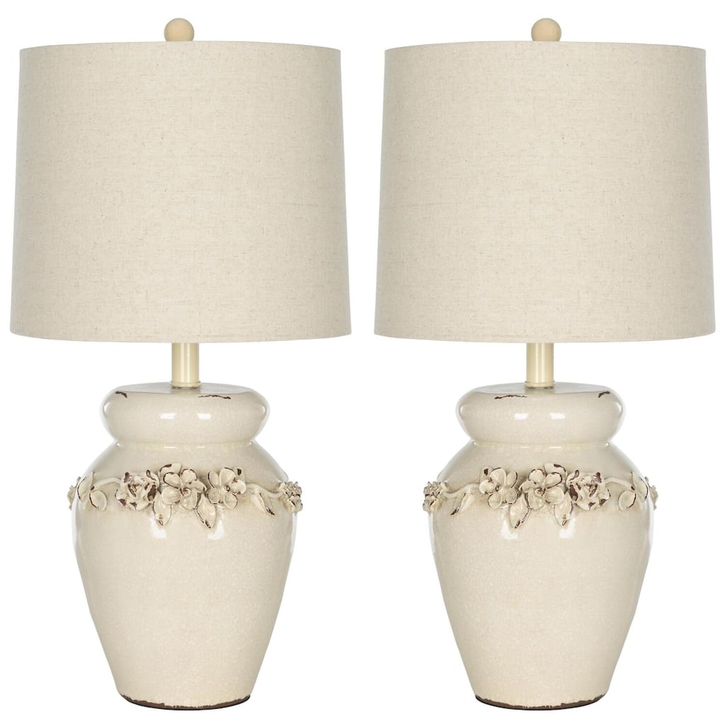 Table Lamp Ceramic Vase Lamp Rustic Home Decor Linen Shade