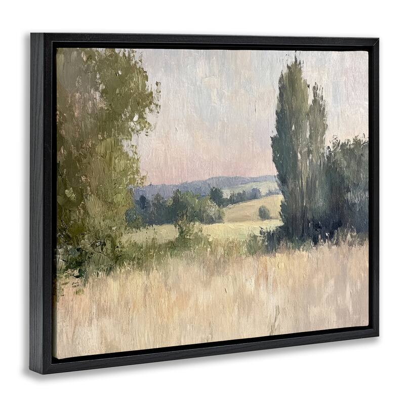 Stupell Tranquil Abstract Countryside Framed Floater Canvas Wall Art Design By Petal Prints Design