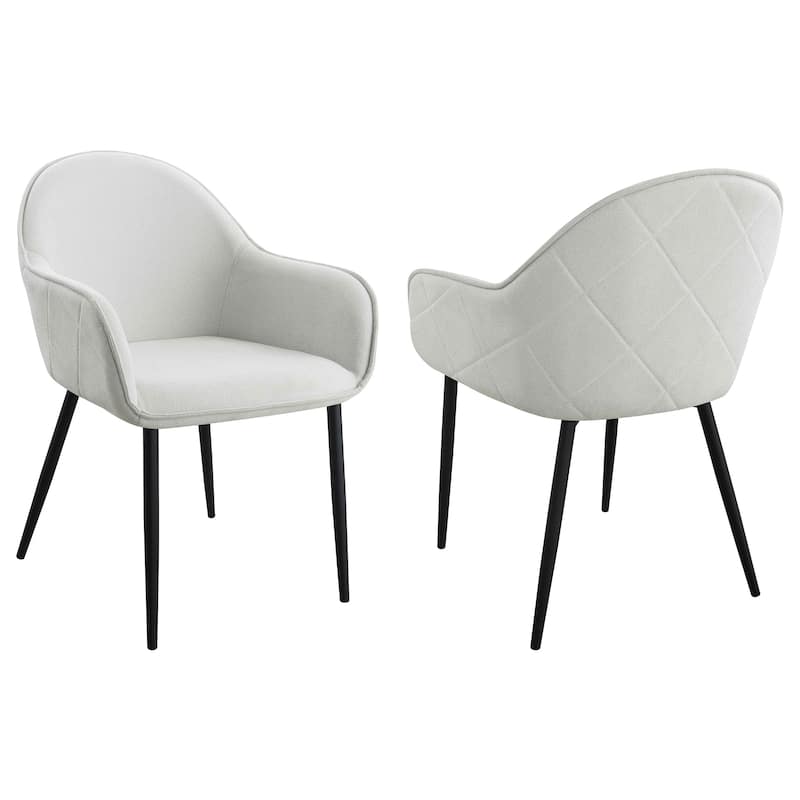 Emma Fabric Upholstered Dining Arm Chair (Set of 2) - Fog Grey