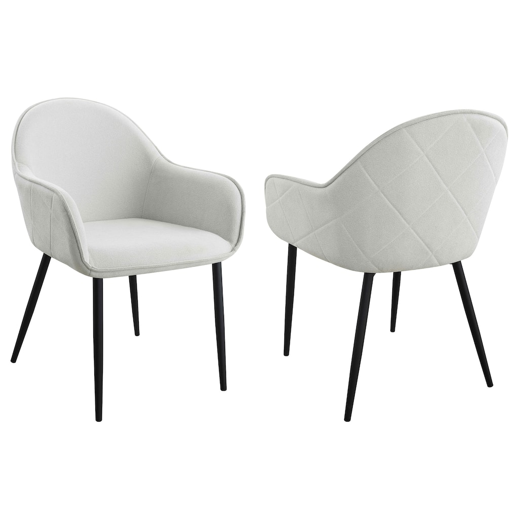Emma Fabric Upholstered Dining Arm Chair (Set of 2)