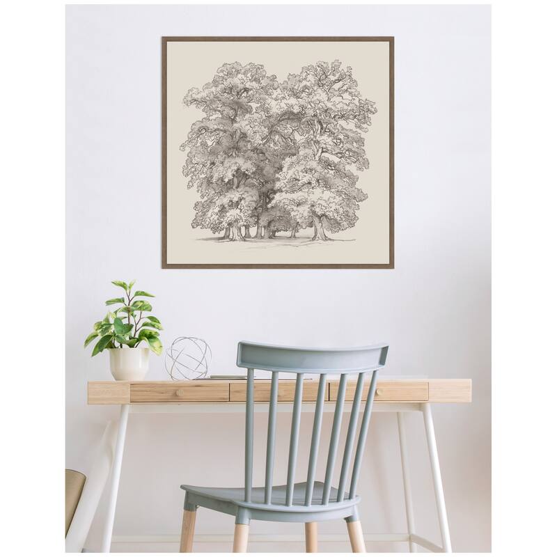 Kate and Laurel Felling of Trees by Jakob Becker by Nostalgia Prints Framed Canvas Wall Art Print