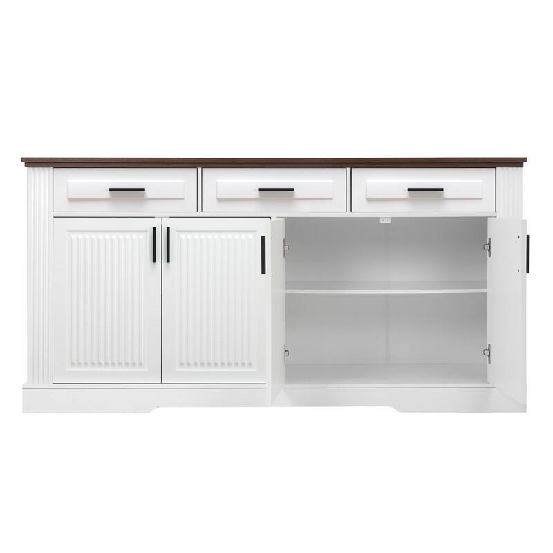 63" Sideboard Buffet Cabinet with Storage and Adjustable Shelves for Stylish Home Organization