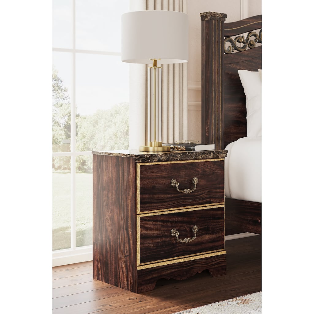 Signature Design by Ashley Glosmount Brown/Red Nightstand