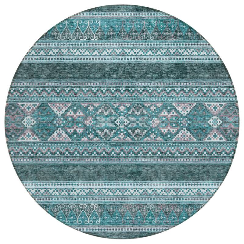 Machine Washable Indoor/ Outdoor Chantille Boho Tribal Rug