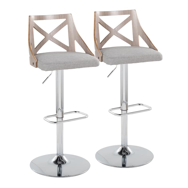 The Gray Barn Charlotte Adjustable Bar Stool with Rounded Rectangular Footrest (Set of 2)