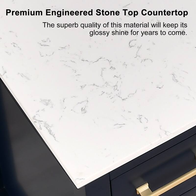 PROOX 54inch Freestanding Bathroom Vanity w Engineered Counter Top Cearmic Sink