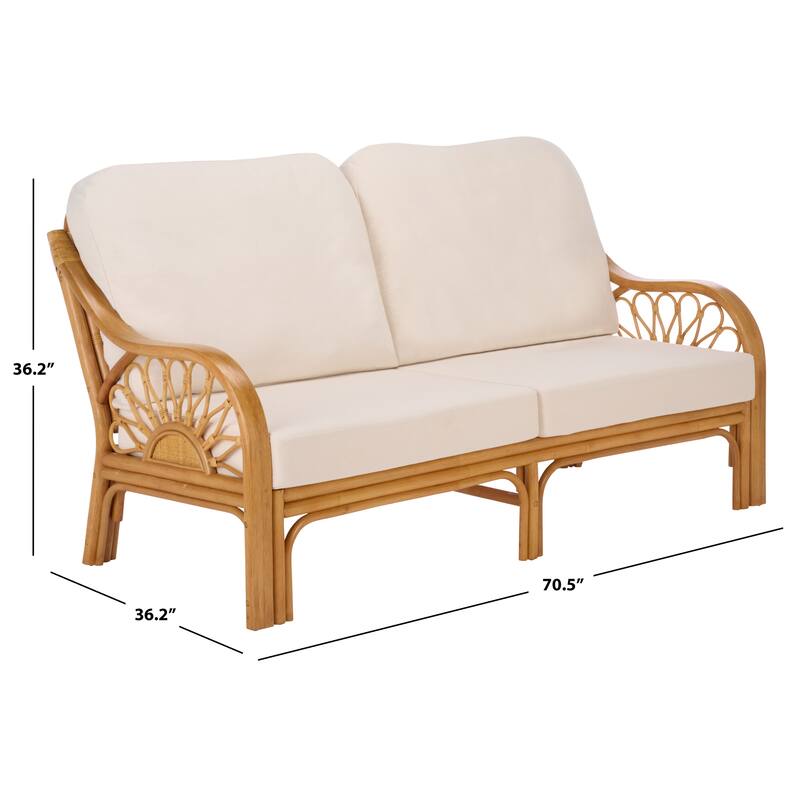 SAFAVIEH Couture Isaias Rattan Loveseat - 71"W x 36"D x 36"H