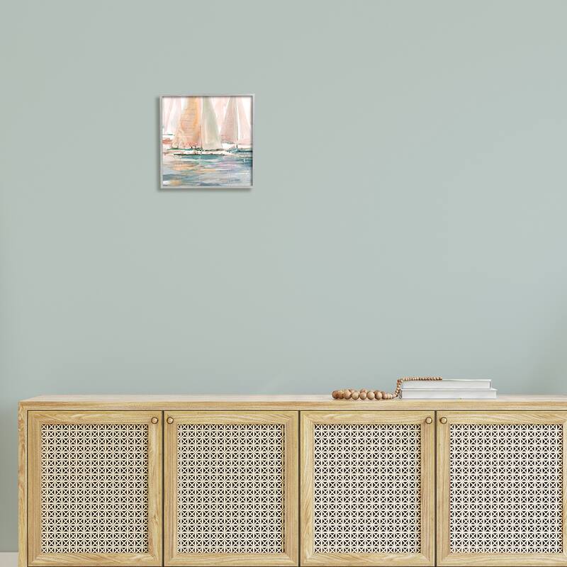 Stupell Warm Sunlit Sailboats Reflection Ocean Water Surface Framed Wall Art, Design by Carol Robinson