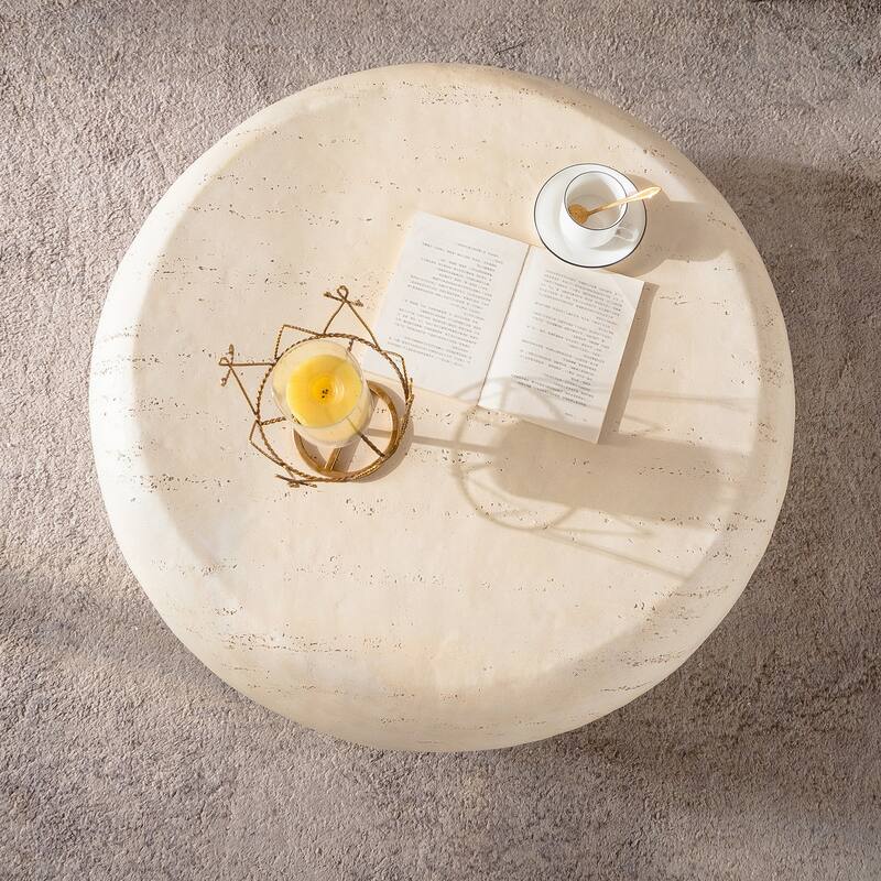 Mid-Century 35.43 in Round Centre Coffee Table - 8' x 10'