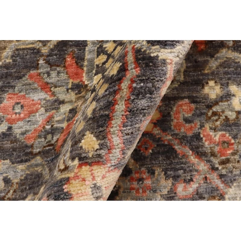 Rustic Heriz Ziegler Alena Grey Tan Hand-Knotted Rug - 3'11'' x 5'10''