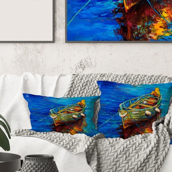 Designart Boats Resting On The Water During Warm Sunset IV