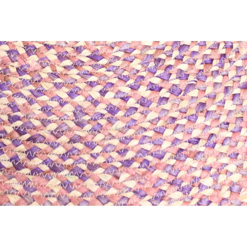 ECARPETGALLERY Braided Weave Palas Denizli Pink Jute Rug - 3'0 x 3'0