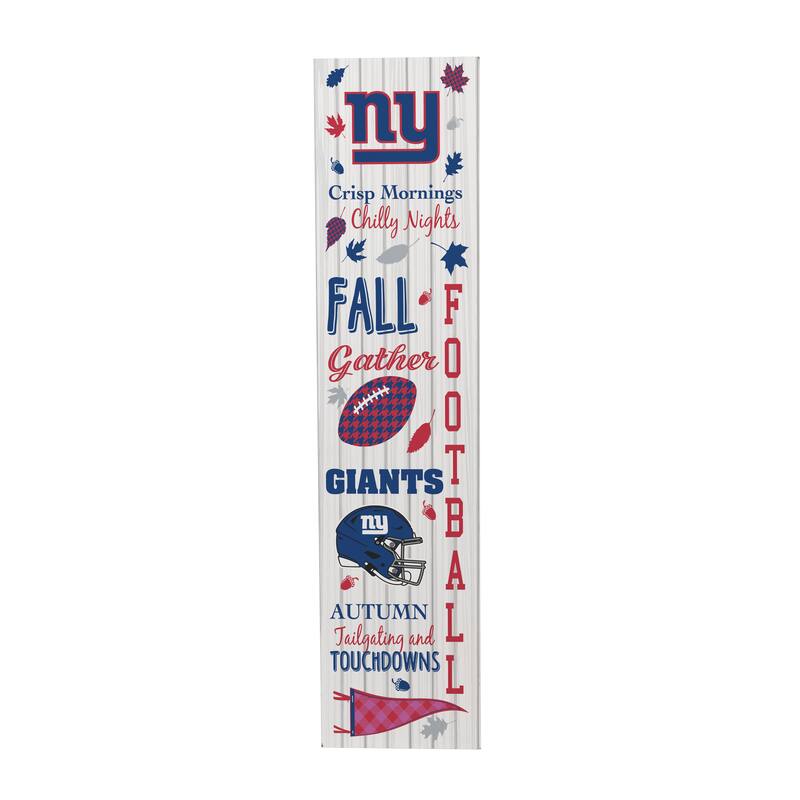 47" Double Sided Seasonal Porch Leaner, New York Giants - 47" x 11.25"