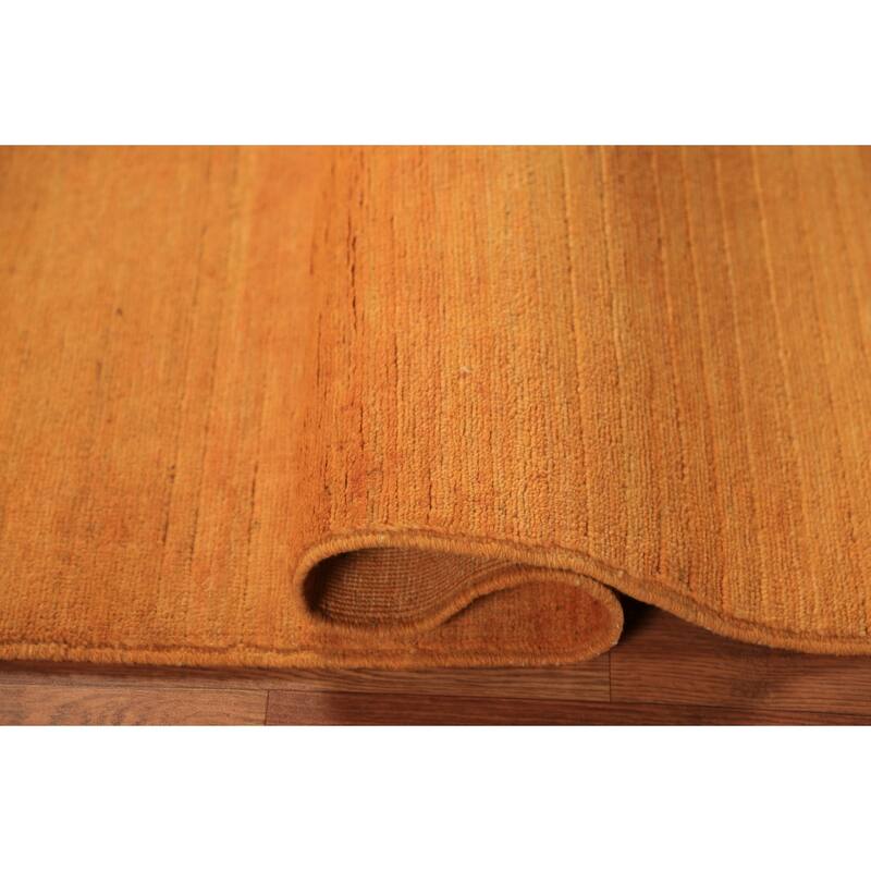 Gabbeh Modern Rug Hand-Knotted Striped Wool Carpet - 3'5" x 4'11"