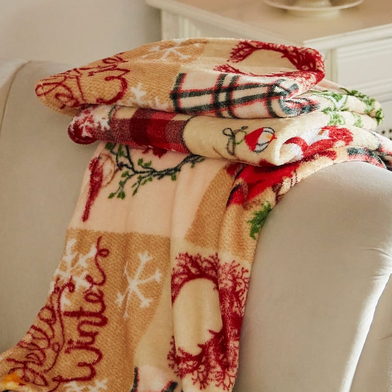 Soft Flannel Christmas Throw Blanket 50" x 60"