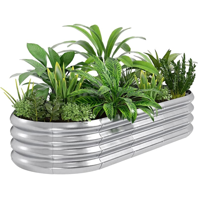 Galvanized Raised Garden Bed Outdoor, 5x2x1FT - 5'x2'x1'