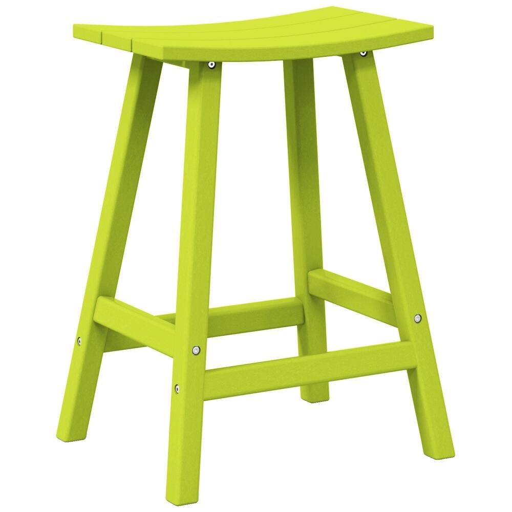 Laguna Hdpe All Weather Outdoor Patio 24" Saddle Seat Counter Stool