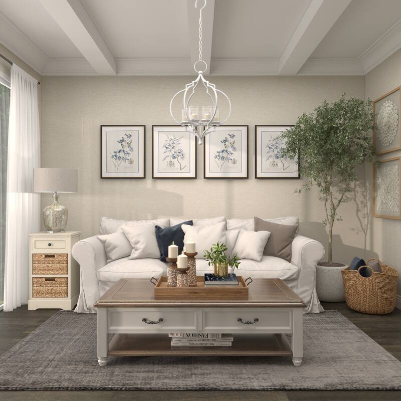 Elegant Decorative Metal Hanging Candelabra - Black or White