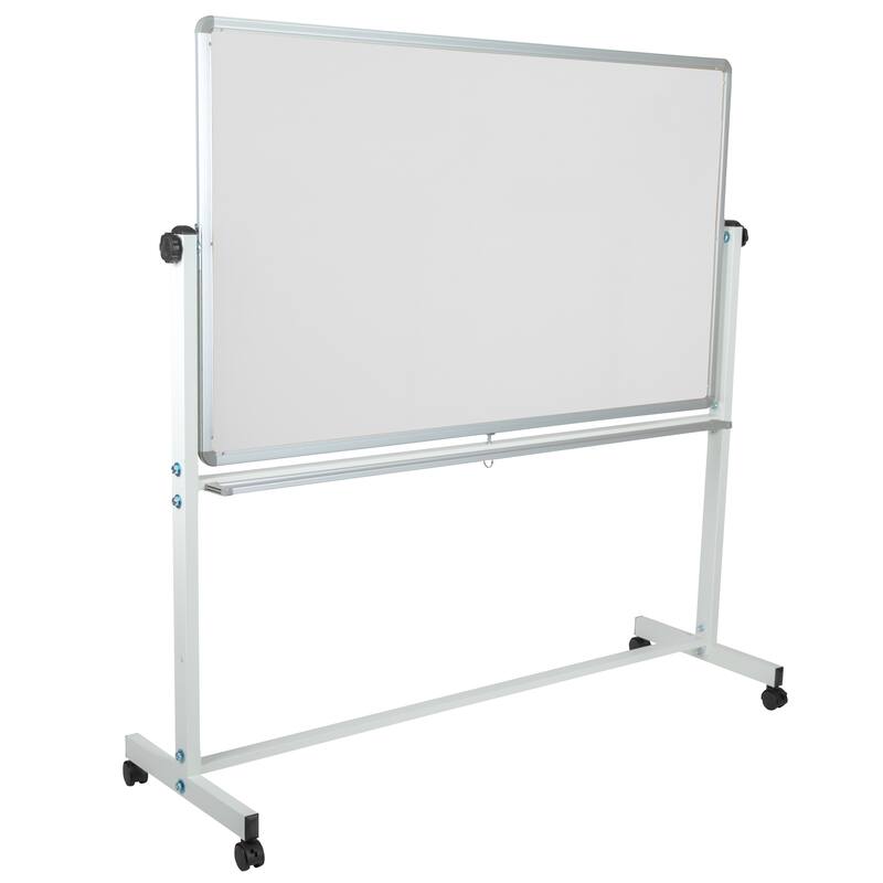 Reversible Mobile Cork Bulletin & White Board with Pen Tray