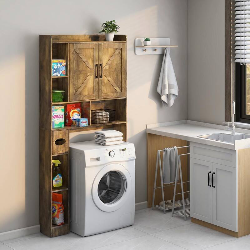 Over The Toilet Storage Cabinet - 7.9"D x 32"W x 67"H