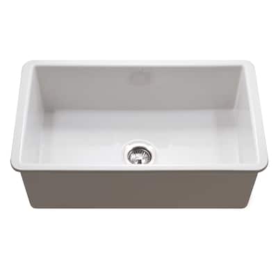 Houzer PTU-3600 Platus 32" Undermount Single Basin Fireclay Kitchen