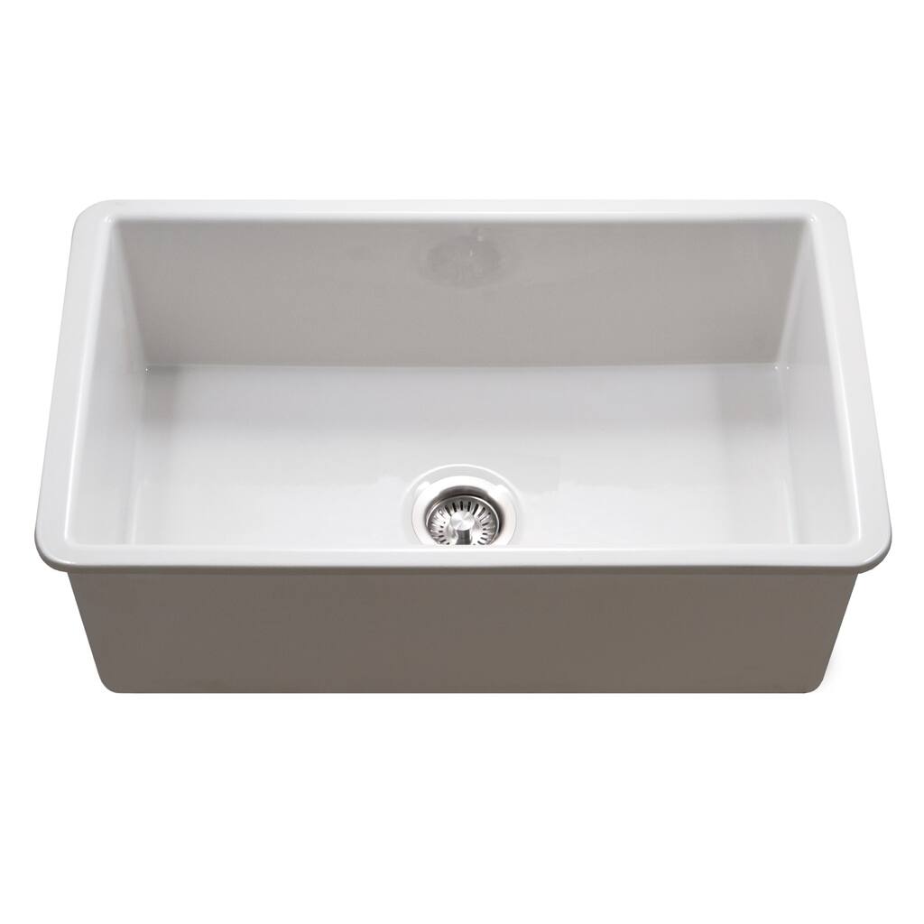 Houzer PTU-3600 Platus 32" Undermount Single Basin Fireclay Kitchen