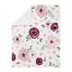 preview thumbnail 2 of 3, Burgundy Pink Watercolor Floral Girl Baby Receiving Security Swaddle Blanket - Blush Maroon Rose Shabby Chic Flower Farmhouse