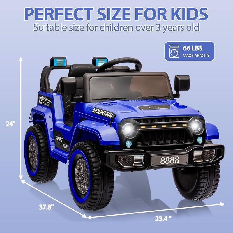 Electric Toy Car, 12V Kids Ride on Car with Remote Control Best Gift for Boys Girls, Blue