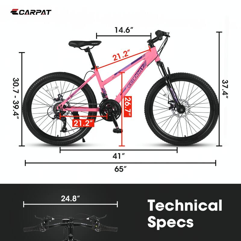 26 inch Mountain Bike, Shimano 21 Speeds with Dual Disc Brakes