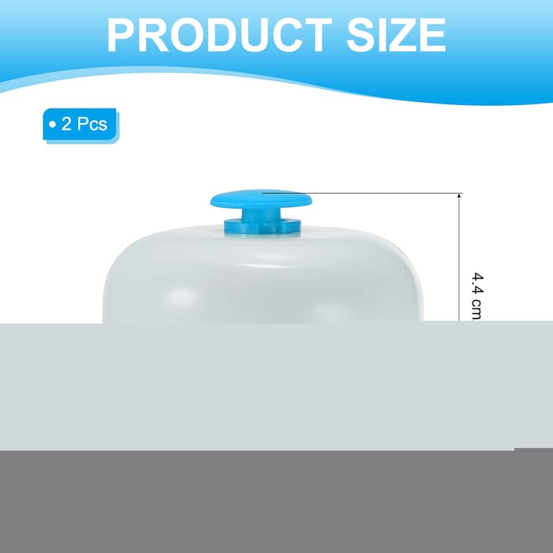 2 Pcs Desk Call Bell 2.5" Diameter with Metal Anti-Rust Construction - 2.52 x 1.73 inch (Dia*H) - Blue/White