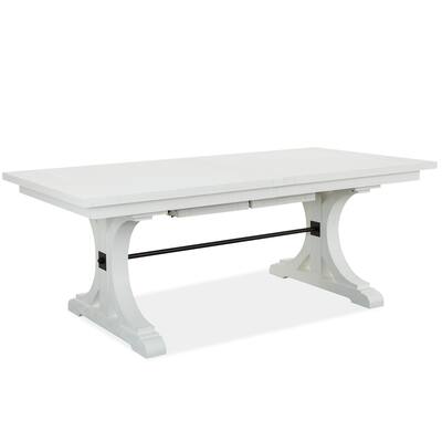 Magnussen Home Harper Springs Silo White Extendable Trestle Dining Table - 40''W x 80''D x 30''H
