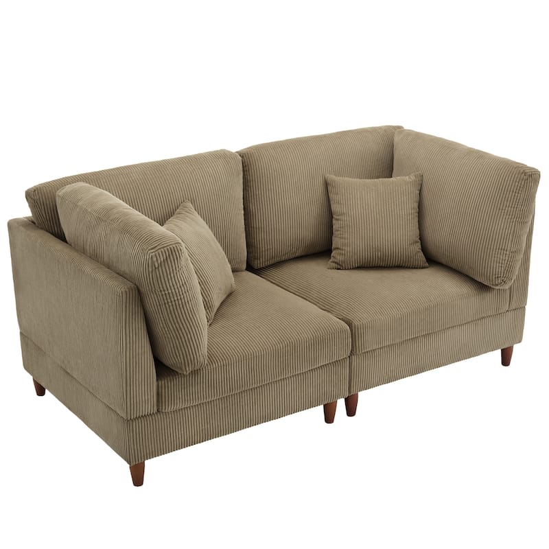 Modern Oversized Modular Corduroy Sectional Sofa Set