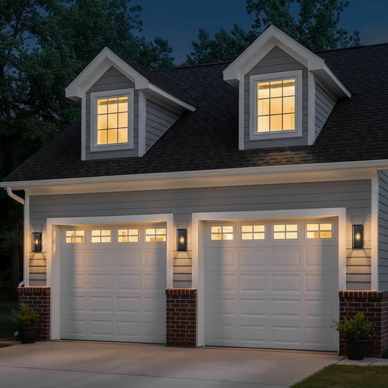 C Cattleya 1-Light Matte Black Motion Sensor Outdoor Wall Sconce