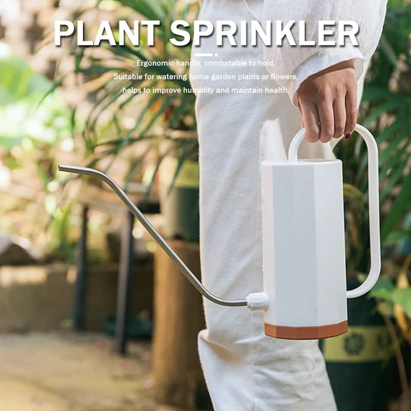Long Mouth Stainless Steel Watering Can for Houseplants - 8.27” x 9.65” x 3.74”