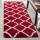 preview thumbnail 122 of 145, SAFAVIEH Hudson Shag Ariola Trellis 2-inch Thick Rug 2'3" x 3'9" - Red/Ivory