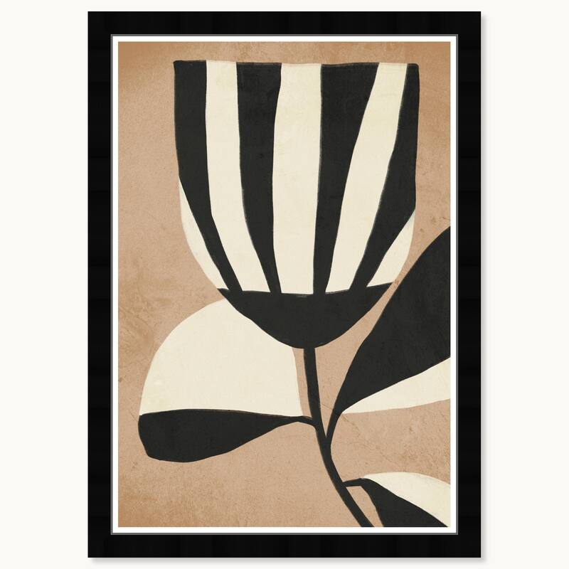 Wynwood Studio Flora Minimalist Framed Boho Minimalist Abstract Prints - 15 x 21 - Black