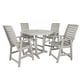 preview thumbnail 19 of 49, Weatherly 5-piece Outdoor Dining Set - 48" Round Table, Counter-height Harbor Gray