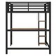 preview thumbnail 8 of 10, Full Size Metal Loft Bed with Built-in Desk and Storage Shelves, BlackShort Title: