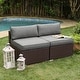preview thumbnail 5 of 8, COSIEST Sectional Add-on Armless Cushioned Patio Chairs (Set of 2) Dark Grey