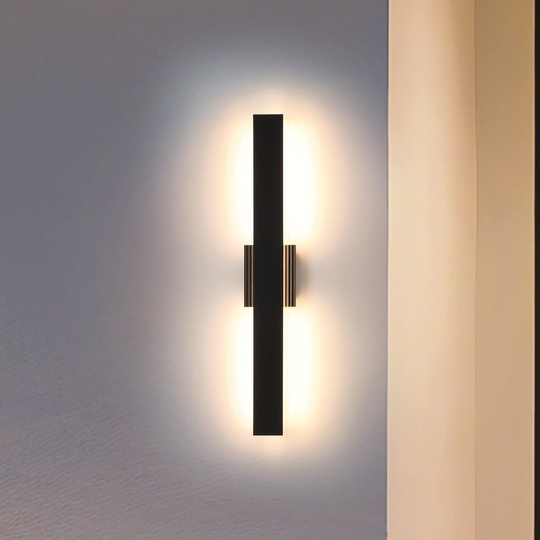 Thesis Jacks 36-inch Textured Black 5CCT LED Exterior Wall Sconce