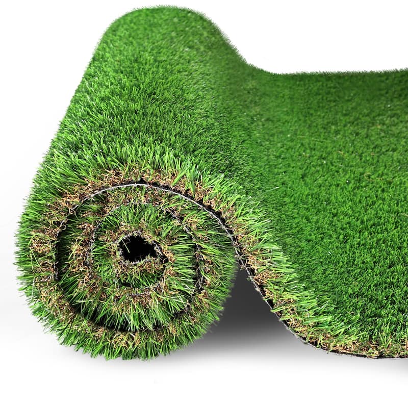 Outdoor Artificial Grass Runner Rug, Thick Grass Roll Decor Patio Balcony Garden Lawn, Dog Pets Turf Drain Mat - 3FTX10FT 