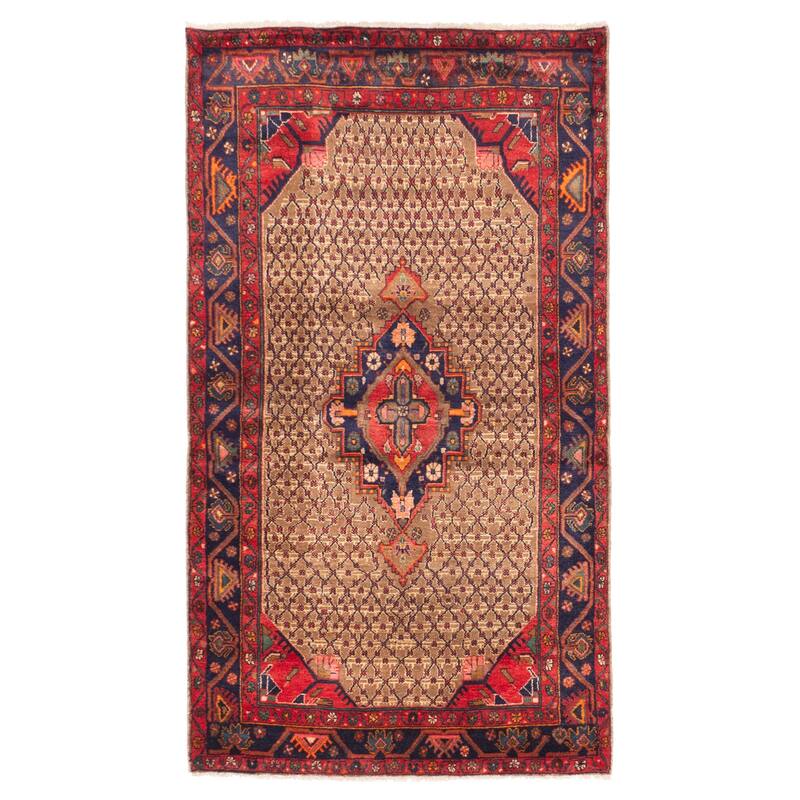 ECARPETGALLERY Hand-knotted Anatolian Light Brown Wool Rug - 4'4 x 7'11